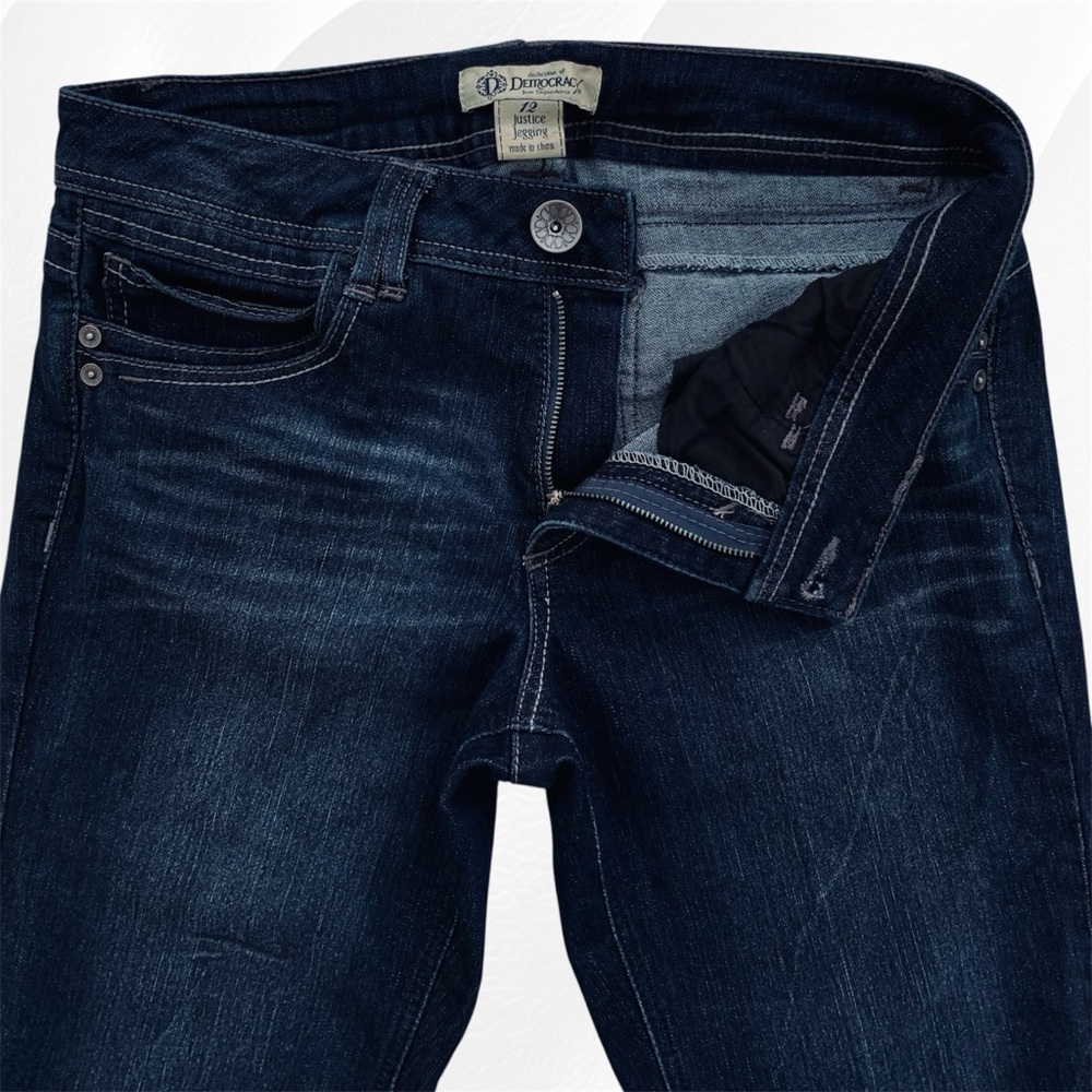 Democracy Justice Jegging Mid-Rise Stretch Skinny Indigo Blue Jeans ~ Women’s 12 - Picture 2 of 9